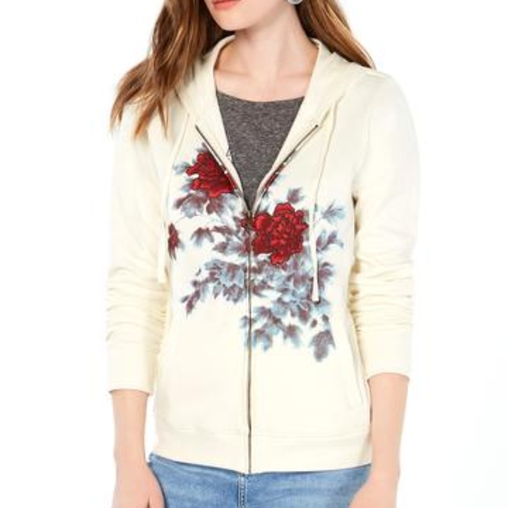Lucky Brand | Water Color Floral Hooded Sweatshirt